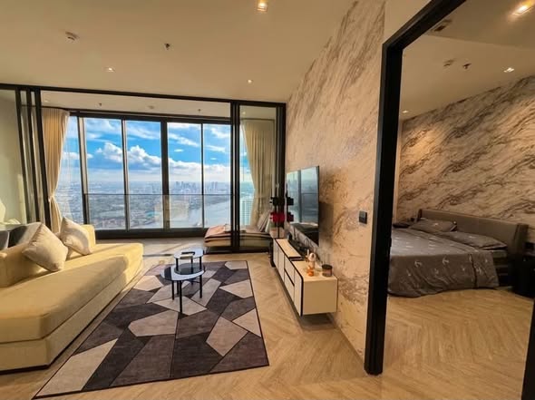 living room and bedroom and room interior of Chapter Charoennakhon–Riverside
