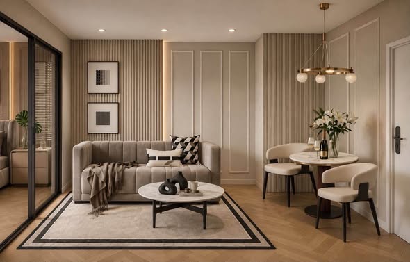 bedroom and living room of Chokchai Ruammit Condominium