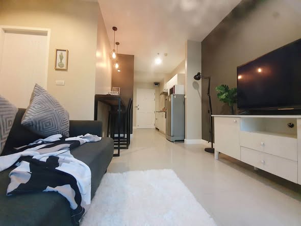 bedroom and living room of @ City Condo Sukhumvit