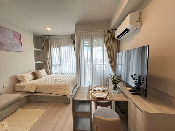 bedroom and living room of COBE Ratchada-Rama 9