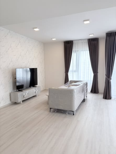 living room and bedroom of COBE Ratchada-Rama 9