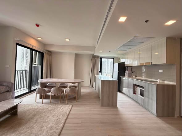 living room and kitchen of COBE Ratchada-Rama 9