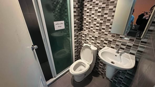 bathroom of D Condo Rattanathibet