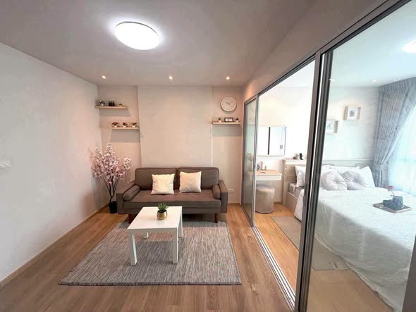 living room and bedroom and room interior of D Condo Rattanathibet