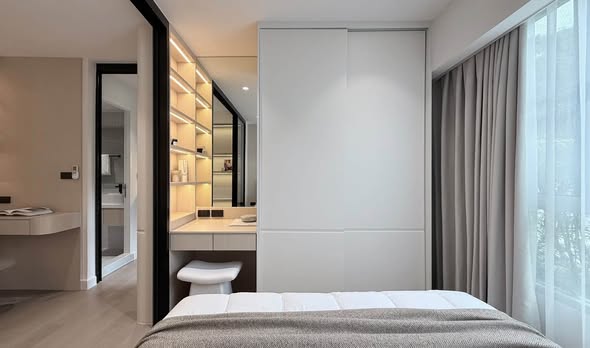 bedroom and bathroom of Dcondo Campus Resort Chiang Mai
