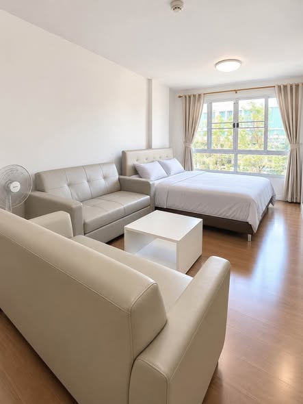 bedroom and living room of Dcondo Campus Resort Chiang Mai