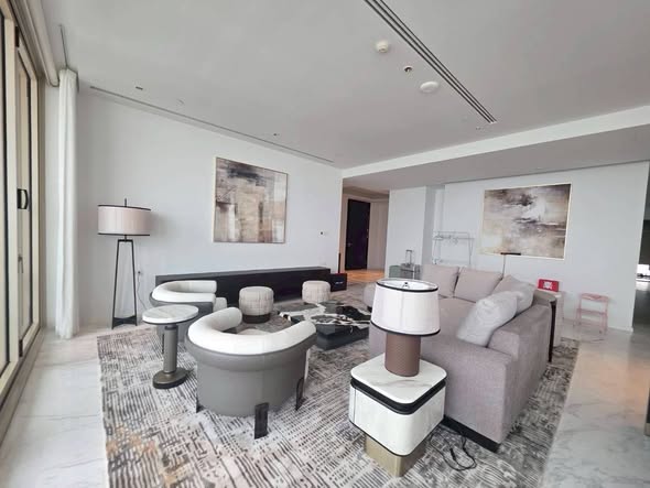 living room of Four Seasons Hotel Bangkok at Chao Phraya River