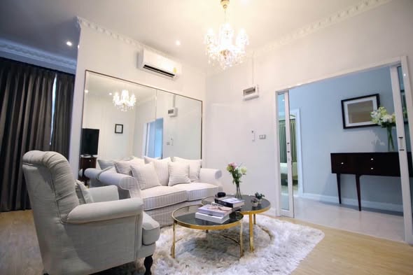 bedroom and living room of I-NINE Pool Villa