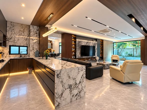 living room and kitchen of I-NINE Pool Villa