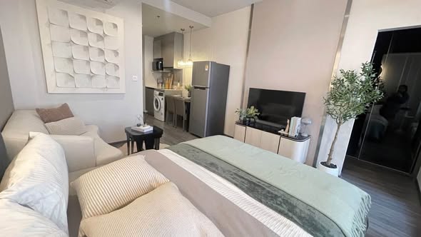 bedroom of Ideo Mobi Rang Nam