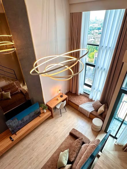 living room and bedroom of Ideo New Rama 9