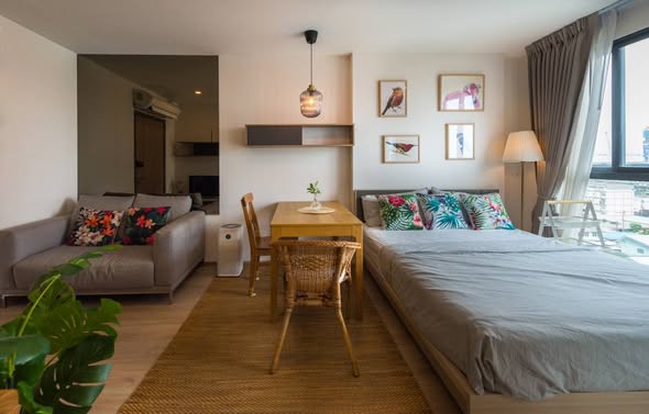 bedroom and living room of Ideo O2 – Building A