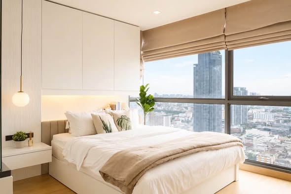 bedroom of Ideo Q Phaya Thai