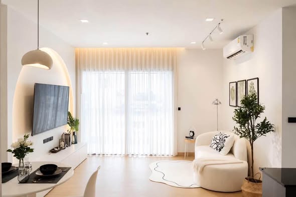 living room and room interior of Ideo Q Phaya Thai