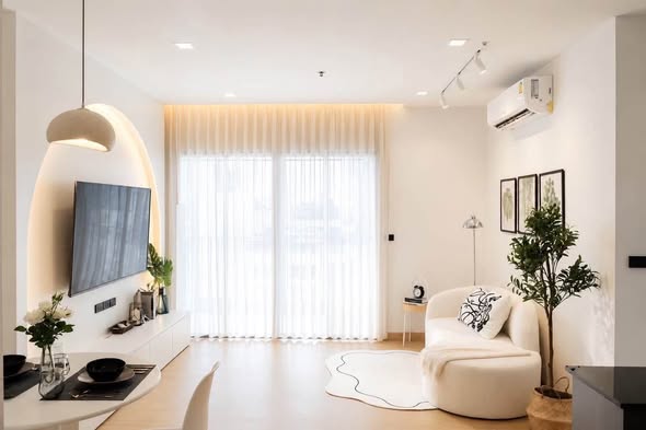 living room and room interior of Ideo Q Phaya Thai