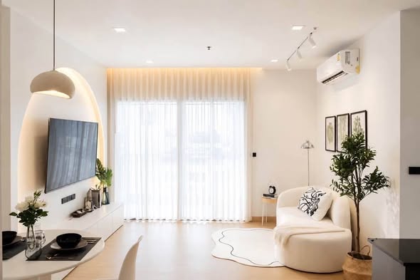 living room and room interior of Ideo Q Phaya Thai