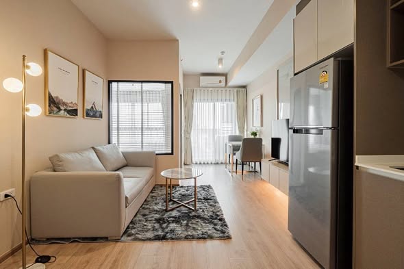 bedroom and living room of IDEO Rama9 – Asoke
