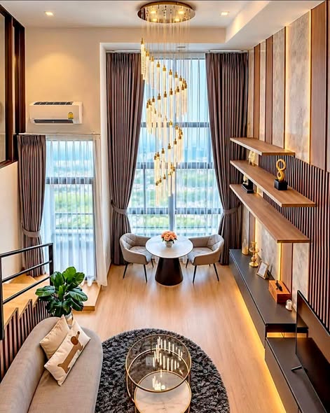 living room and bedroom of IDEO Rama9 – Asoke
