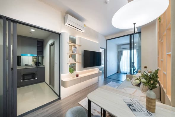living room and room interior of IDEO Sukhumvit Rama 4 ไอดีโอ สุขุมวิท-พระราม 4