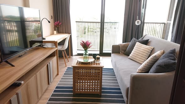 bedroom and living room of Kawa Haus