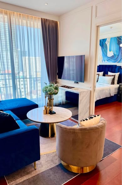bedroom and living room of KHUN by YOO
