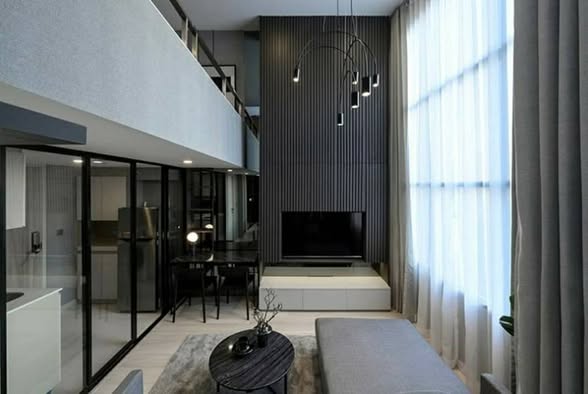living room and bedroom and room interior of KnightsBridge Prime Sathon