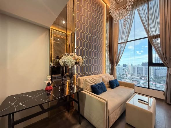 bedroom and living room of KnightsBridge Space Ratchayothin