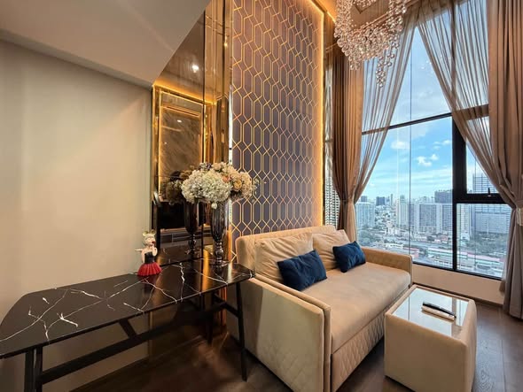 bedroom and living room of KnightsBridge Space Ratchayothin