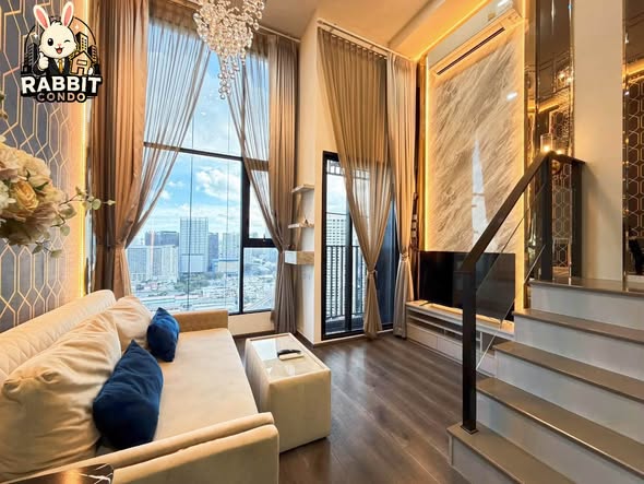 living room and bedroom of KnightsBridge Space Ratchayothin