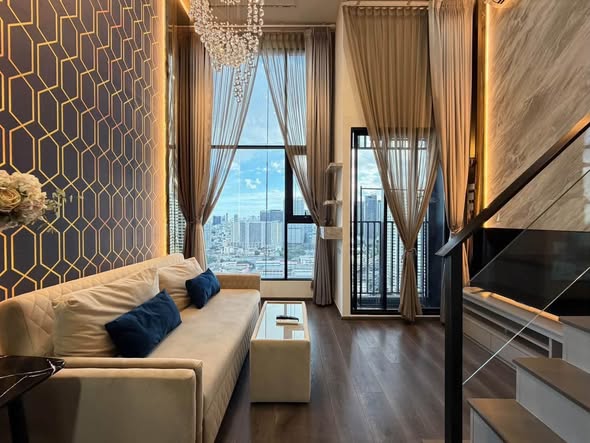 living room and bedroom of KnightsBridge Space Ratchayothin