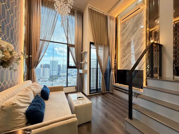 living room and bedroom of KnightsBridge Space Ratchayothin