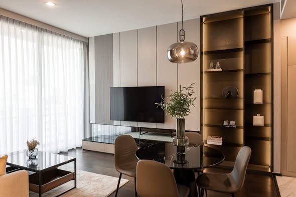 living room and bedroom of LAVIQ Sukhumvit 57
