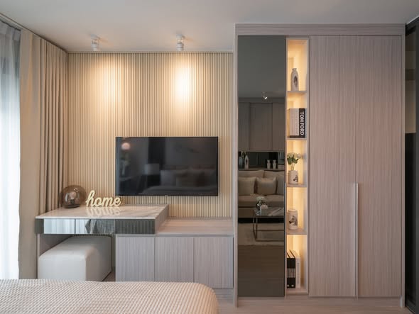 bedroom and room interior and bathroom of Life Ladprao