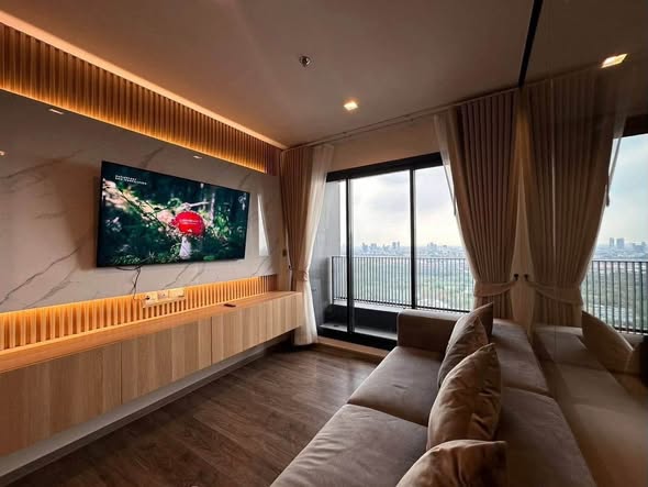 living room and bedroom of Life Ladprao Valley