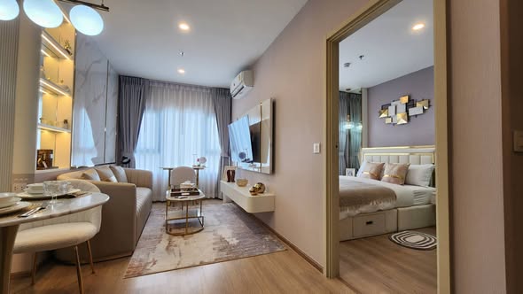 bedroom and bathroom of Life Rama 4 – Asoke