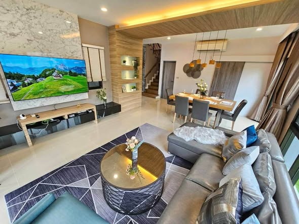 living room of บ้านลุมพินี สวนหลวง ร.๙