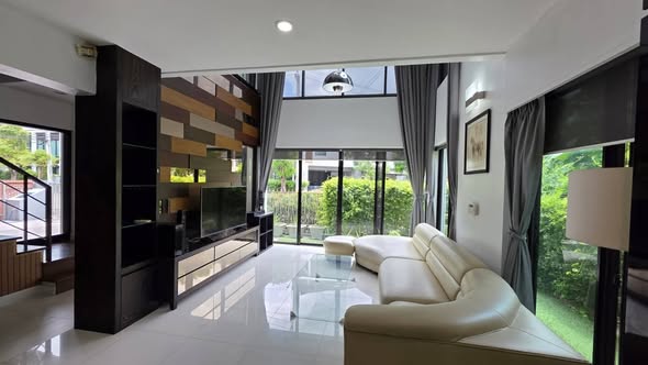 living room and room interior of บ้านลุมพินี สวนหลวง ร.๙