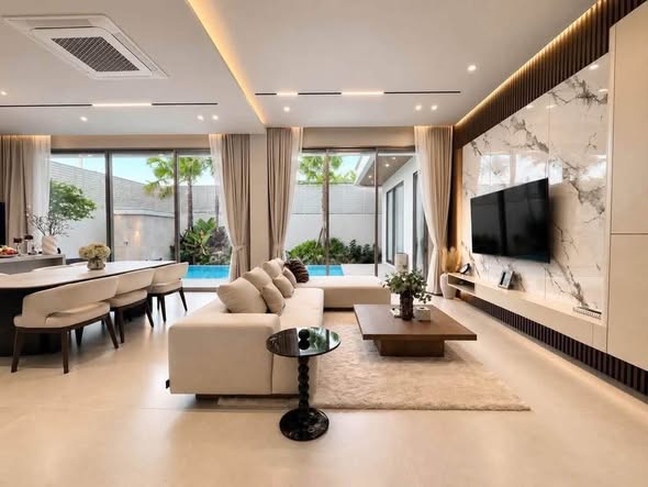 living room of LN Luxury Pool Villa – บ้านพักพูลวิลล่าชะอำ