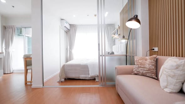 bedroom and living room and room interior of Lumpini park Rattanathibet-Ngamwongwan