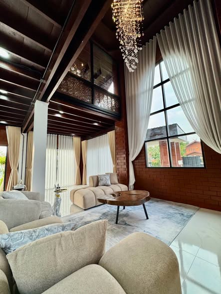 living room of Luxury pool villa 604