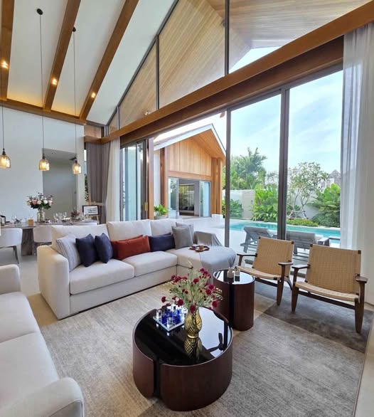 living room and room interior of Luxury pool villa 604
