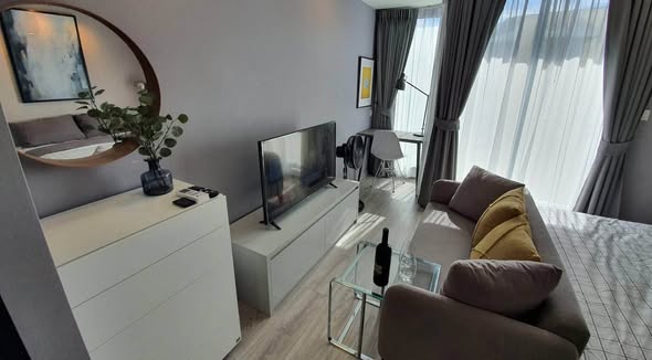 bedroom and living room of Maestro 14 Siam-Ratchathewi