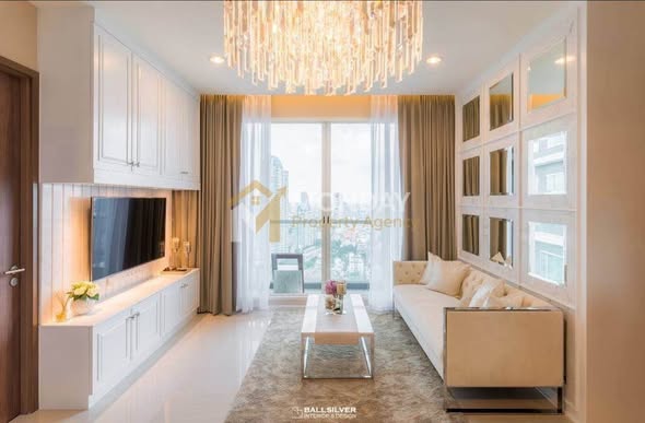 bedroom and living room of Menam Residences Condominium