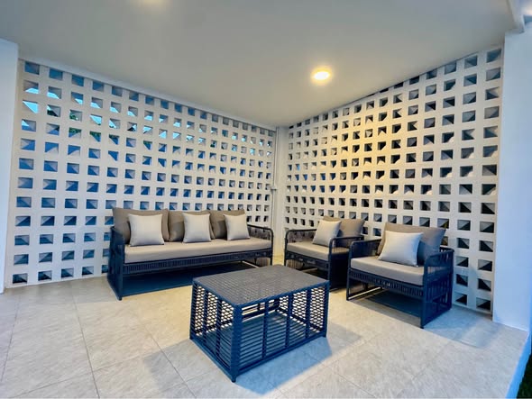 living room and room interior of Modern Cool Pool Villa @Hua Hin
