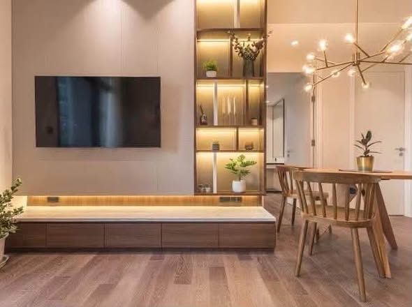 living room and room interior and kitchen of MUNIQ Sukhumvit 23