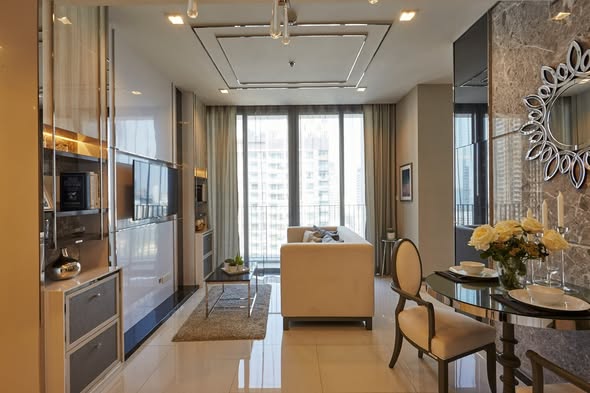 living room and bathroom of Nara 9