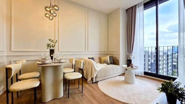 living room and bedroom of Noble Around Ari