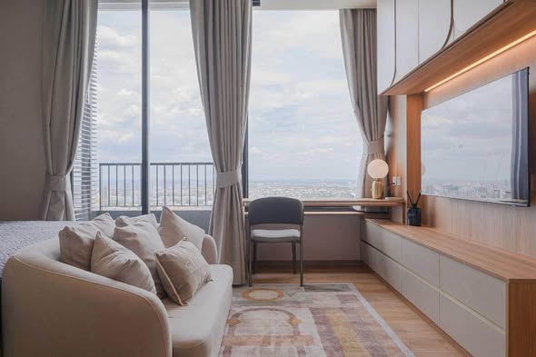 bedroom and living room of Noble Form Thonglor โนเบิล ฟอร์ม ทองหล่อ