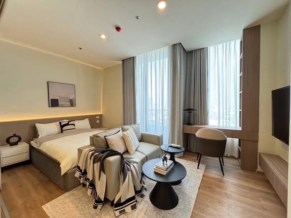 living room and bedroom of Noble Form Thonglor โนเบิล ฟอร์ม ทองหล่อ