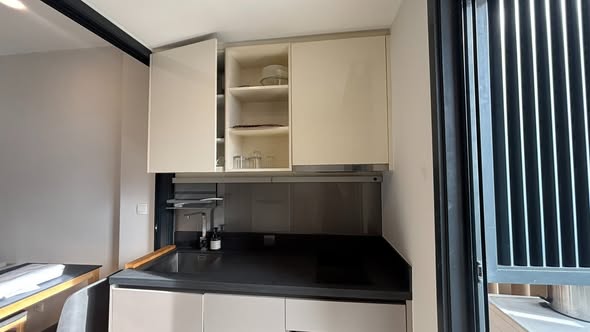 room interior and bathroom and kitchen of Oka Haus